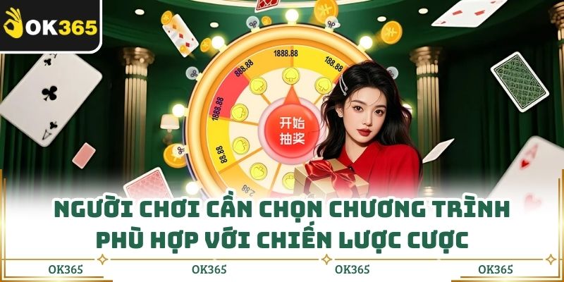 Người chơi cần chọn chương trình phù hợp với chiến lược cược